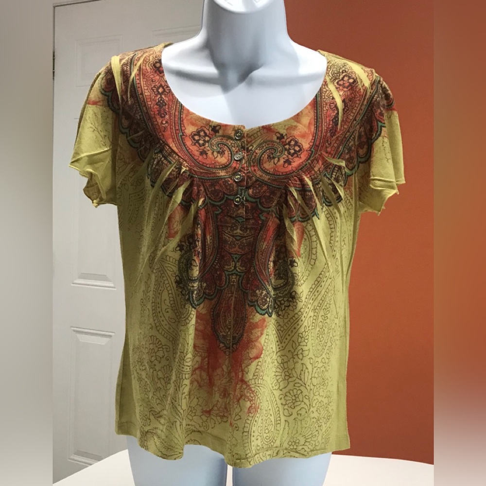 🍏🍏🍏 Woman’s Front Adorned Shirt Sleeves Shirt, LP